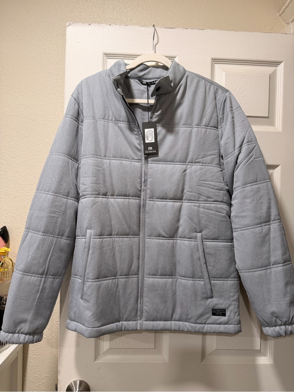 Travis Mathew Light Gray Quilted Puffer Jacket